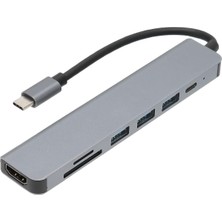 Vera Concept Store 100W 7in1 Type C To 3x Usb, 1x 4K 30Hz Hdmi, 1x Tf-Sd Kart ve 1x Pd Type C Çoğaltıcı Adaptör Hub