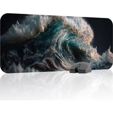 Vera Concept Store Dalgalar Oyuncu Gaming Mouse Pad Kauçuk Kaymaz Taban Mousepad (V2, 70X30 Xl)