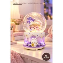 Yenilig 10 Adet Büyük Boy Cam Kar Küresi – Işıklı Müzikli Otomatik Püskürtmeli Dekoratif Fanus Polyester Gövde Özel Ilaçlı Su Snow Globe Music Snowball