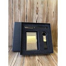 Vera Concept Store Lüks Hediye Seti, Kişiye Özel, Deri Kutu, Kalem, Ayna ve Anahtarlık, Siyah, Tüm Günler Için