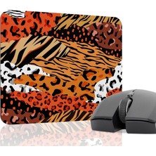 Vera Concept Store Leopar Desenli Oyuncu Gaming Mouse Pad Kauçuk Kaymaz Taban Mousepad (Renkli, 22X18 Small)