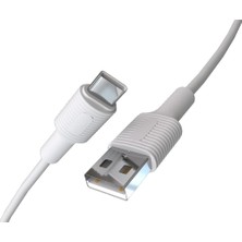 Vera Concept Store Coral USB A-C Hızlı Şarj Kablosu (Beyaz + Beyaz Uç) (120 Cm)