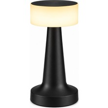 Vera Concept Store Dokunmatik Şarjlı LED Masa Lambası - 3 Kademeli Işık Ayarlı, Kablosuz Dekoratif Gece Lambası, 1800 Mah Taşınabilir, USB Şarjlı, Mat Siyah