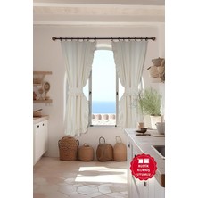 Vera Concept Store Cotton Maison Naturel Perde Vintage Çift Kanat Dikey Fırfırlı, 80 x 130, 4465, Krem
