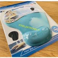 Vera Concept Store Kaliteli Açık Mavi Bilek Destekli Silikon Jel Oyuncu Kaydırmaz Mouse Pad Ped