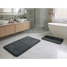 Vera Concept Store Royam Mevsim Home 2'li Set Banyo Halısı, PASPASI%100 Pamuklu Kaymaz Taban Makarna Kenar