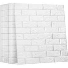 Vera Concept Store Kendinden Yapışkanlı 70X77CM 10 Adet Taş Duvar Kağıdı Paneli NW01BEYAZ