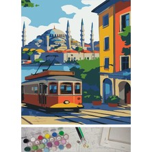 Vera Concept Store Sayılarla Boyama Tuval Seti Fırça Boya Dahil (Çıtalı) 40X50 cm - Istanbul