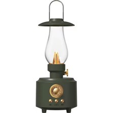 Vera Concept Store Vintage Retro Gazyağı Lambası Kablosuz Bluetooth Hoparlör, C-210, Haki, Taşınabilir Şarjlı Speaker