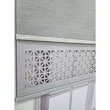 Vera Concept Store Çift Mekanizmalı Lazer Kesim Tül ve Stor Perde MLT1045 180X200 Gri