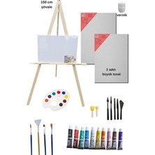 Vera Concept Store Yağlı Boya Resim Başlangıç Seti-Şövale, 2 Adet Tuval Seti (Şövalye, Tual Seti)