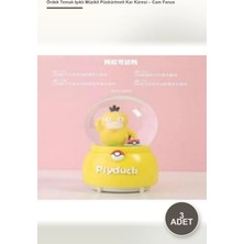 Yenilig 3 Adet Ördek Temalı Işıklı Müzikli Püskürtmeli Kar Küresi – Cam Fanus Polyester Gövde, Otomatik Kar Püskürtme, Işık ve Müzik, Snow Globe Dekor