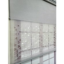 Vera Concept Store Lazer Kesim Çift Mekanizmalı Tül Stor Perde Gri MLT5005 90X200