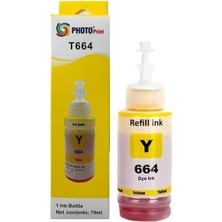 Vera Concept Store Epson T664 Sarı Muadil Mürekkep T6644 L200/L220/ L355/ L365 /L382,L386,L3050,L3060,L3070,L565 Uyumlu