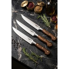 Vera Concept Store Hand Craft Mutfak Bıçak Seti Et Ekmek Sebze Meyve Bıçağı 3 Lü Set Günlük Kullanım (MTF-003)