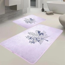 Vera Concept Store Çınar Yaprağı 2li Banyo Paspas Takımı (Pudra, 50X80)