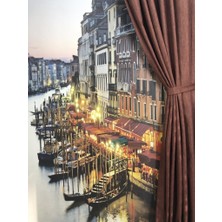 Vera Concept Store Fon Perde Keten Işık Engelleyici Blackout Linen Karartma Perde 150 x 270 Kiremit