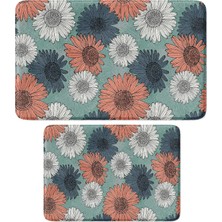 Vera Concept Store Sevimli Tasarımlı Mikrofiber 2'li Takım Banyo Paspası, Kaymaz Taban, Makinede Yıkanabilir (40X60_50X80)