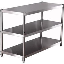 Vera Concept Store Raf Ünitesi, Çelik 3 Katlı Raf Ünitesi Ağır Hizmet Tipi Metal Raf Mutfak Reurant Depolama Gümüş H (100X40X80CM)