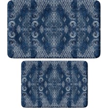 Vera Concept Store Sevimli Tasarımlı Mikrofiber 2'li Takım Banyo Paspası, Kaymaz Taban, Makinede Yıkanabilir (40X60_50X80)