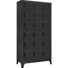 Vera Concept Store Sağlam 18 Kapılı Çelik Saklama Dolabı, Antrasit, 90 x 40 x 180 Cm, Ofis, Okul, Koridor, Oturma Odası Için Kilitli ve Havalandırmalı Güvenli Depolama,