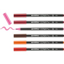 Vera Concept Store 4200 Porselen Fırça Kalemi - 3 x Kırmızı, Turuncu, Kahverengi, Pembe - 6 Kalem - Fırça Ucu 1-4 mm - Bulaşık Makinesinde Yıkanabilir, Işığa Dayanıklı M