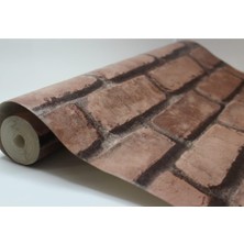 Vera Concept Store Tetik Duvar Kağıtları Golden Tuğla Desenli Duvar Kağıdı 0.53 x 10 Bordo-Kremit