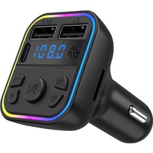 Vera Concept Store Aft-12 Bluetooth 5.0 Araç Içi Fm Transmitter - 3 Portlu (2x Usb-A + 1x Usb-C) Rgb LED Ekranlı Şarj Cihazı (Aft-12)