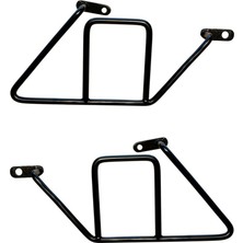 Vera Concept Store Mutt Motosiklet Yan Çanta Taşıma Aparatı, Set(Çift) Aksesuar (Sol ve Sağ Set), Siyah, Fırın Boyalı
