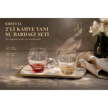 Vera Concept Store Kristal 2'li Kahve Yanı Su Bardağı Seti Kırmızı & Amber