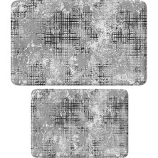 Vera Concept Store Sevimli Tasarımlı Mikrofiber 2'li Takım Banyo Paspası, Kaymaz Taban, Makinede Yıkanabilir (40X60_50X80)