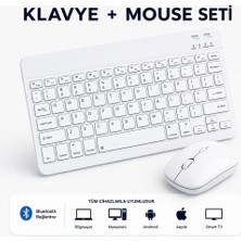 Vera Concept Store Kablosuz Klavye ve Mouse Set Type-C Şarjlı Bluetooth 2.4g Bağlantılı Beyaz