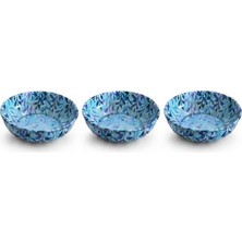 Vera Concept Store Metal Çerezlik Mandala Desen – Renkli Dekoratif Servis Kasesi, Yuvarlak Sunum Tabağı 3'lü Set (Yeşil Yaprak)