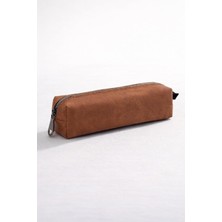Vera Concept Store 01107 Suni Deri Suya Dayanıklı Geniş Hacimli Fonksiyonel Kalemlik Kalem Kutusu (Taba)