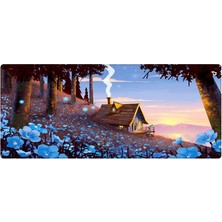 Vera Concept Store Gaming Mouse Pad 80X30 Mouse Pad Xxl Büyük Oyuncu Ofis Mause Pad Mousepad (Blue House, 80X30 Cm)