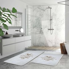 Vera Concept Store Çınar Yaprağı 2li Banyo Paspas Takımı (Krem, 60X100)