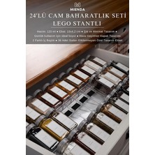 Vera Concept Store Şeffaf LEGO Tasarım Standlı 24'lü Cam Baharatlık Seti, Gümüş Kapak ve Beyaz Etiketli Baharatlık Takımı MH03SLVR24