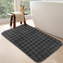 Vera Concept Store Bubble Antrasit Banyo Halısı, 70 x 120 Cm, Makinede Yıkanabilir, Kaymaz Tabanlı