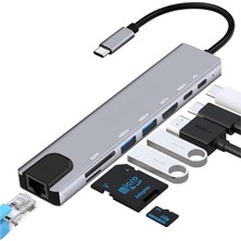 Vera Concept Store 8'i 1 Arada Type-C Hub Adaptörü, 2 Adet Usb, 1 Adet HDMI 4k, Sd Tf Reader Girişli, Hızlı ve Güvenli Veri Aktarımı, Çok Portlu Çoklayıcı ve Çevirici Ty