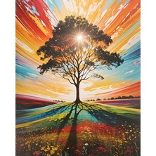 Vera Concept Store Renkli Baskılı Sayılarla Boyama Hobi Seti (Çerçeveli) 40X50 Cm: Ağacın Yansıması