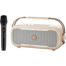 Vera Concept Store C1 100W Taşınabilir Rgb Bluetooth Hoparlör Mikrofonlu Karaoke Parti Speaker Bej