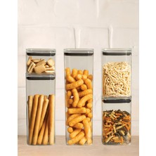 Vera Concept Store 5'li Hava Geçirmez Kare Saklama Kabı Seti, Bpa Free, Şeffaf, 700ML-1000ML-1400ML-2100ML, Gıda Saklama Kapları