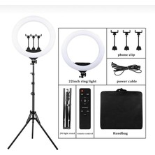 Vera Concept Store 22 Inç 56CM 100W Mega Boy Ring Light LED Halka, Kuaför ve Makyaj Çekim Işığı