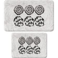 Vera Concept Store Sevimli Tasarımlı Mikrofiber 2'li Takım Banyo Paspası, Kaymaz Taban, Makinede Yıkanabilir (40X60_50X80)
