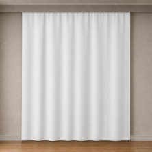 Vera Concept Store Blackout Karartma Fon Perde, Siparişe Özel Dikim | Gündüz Bile Karartır, Isı Yalıtımlı Tek Kanat | Düz Kornişe Hazır | Beyaz, 125 cm Genişlik x 270 cm