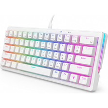 Vera Concept Store %60 Rgb Mekanik Oyuncu Klavyesi 61 Tuş Türkçe Q Beyaz Kb-23