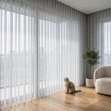 Vera Concept Store Pati Dostu Tül Perde, Siparişe Özel Dikim | Kedi ve Köpekli Evler Için Tırnağa Dayanıklı, Kendini Toparlayan | Salon ve Yatak Odası | Açık Gri, 220 x