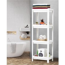 Vera Concept Store Qualitysm Pratik Çok Amaçlı Düzenleyici Kullanışlı 4 Katlı Raf Ünitesi Kolay Kurulum, Beyaz