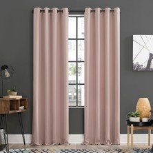 Vera Concept Store Soho 2'li Paket Karartma Enerji Verimli Gromet Perde Paneli Çifti, 137 cm x 213 Cm, Allık Pembesi