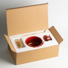 Vera Concept Store 4 Parça Matcha Çayı Hazırlama Seti (Kırmızı) - Seramik Çırpıcı Tutucu (Kusenaoshi), Bambu Whisk (Chasen), Kaşık (Chashaku) - Geleneksel Japon Hediye K